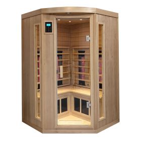 Hemlock pentagonal double opening glass sauna room Hemlock pentagonal double opening glass sauna room