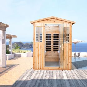 Four person Old fir Far-infrared outdoor sauna room Four person Old fir Far-infrared outdoor sauna room